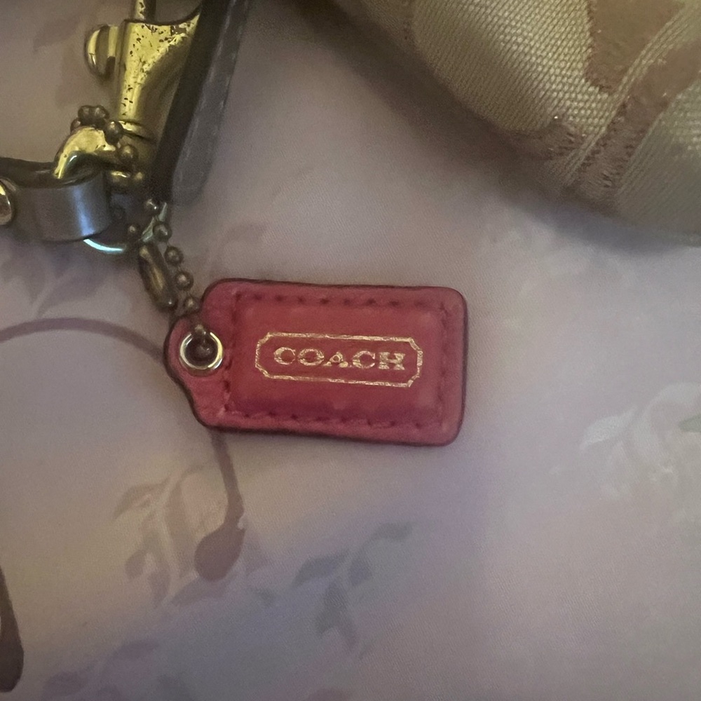 Coach Beige and Gold Wristlet - Picture 2 of 9